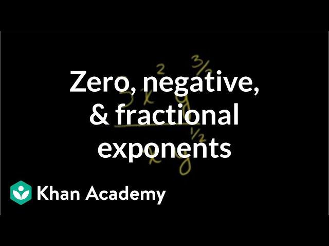Zero, negative, and fractional exponents | Pre-Algebra | Khan Academy