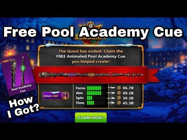 CLAIM FREE Animated Pool Academy Cue With Level Max