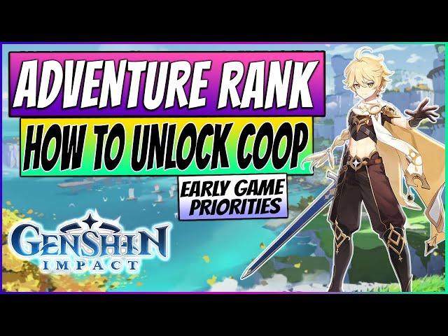 Genshin Impact | HOW TO UNLOCK COOP | ADVENTURE RANK EXPLAINED | NEW PLAYERS GUIDE