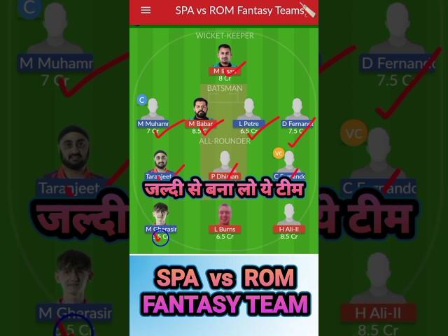 SPA vs ROM Dream11 Prediction || Spain vs Romania today's match Preview #viral #shorts