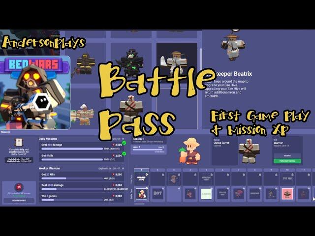 AndersonPlays Roblox BedWars  [BATTLE PASS!] - New Battle Pass Season 1 Update Game Play