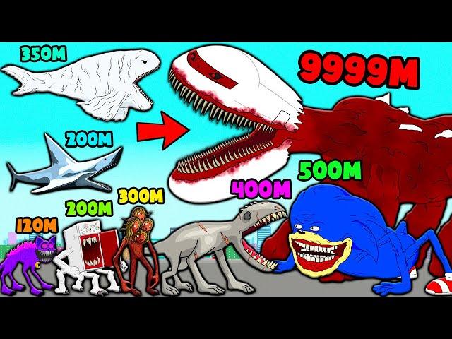 SIZE COMPARISON OF THE LARGEST MONSTERS! SHIN SONIC INFECTED SKY BEHEMOTH BLOOP Cartoon Animation