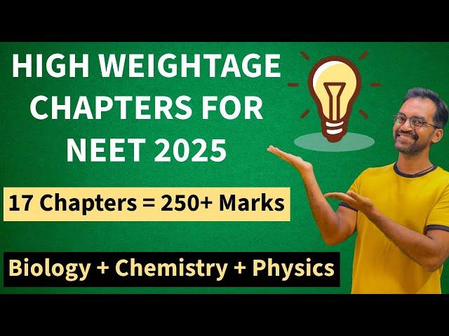 High weightage chapters for NEET 2025 | Biology | Physics | Chenistry