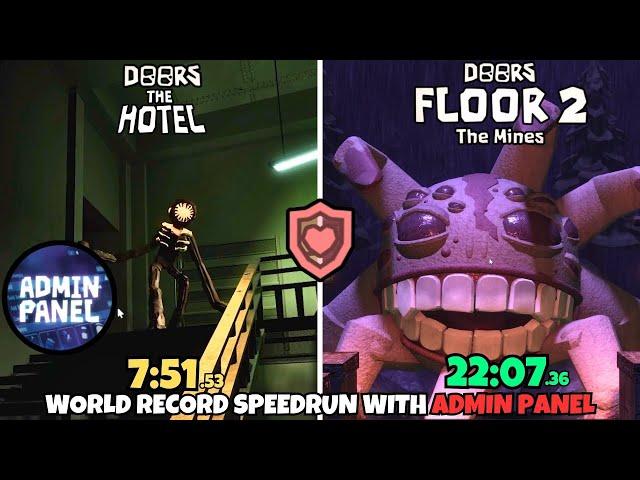 DOORS HOTEL + MINES GOD MODE WORLD RECORD SPEEDRUN WITH ADMIN PANEL!(22:07)