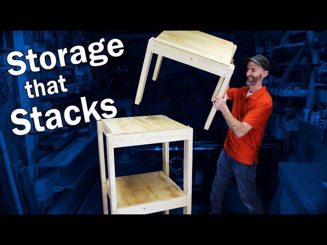 DIY Stackable Storage Shelving Tables