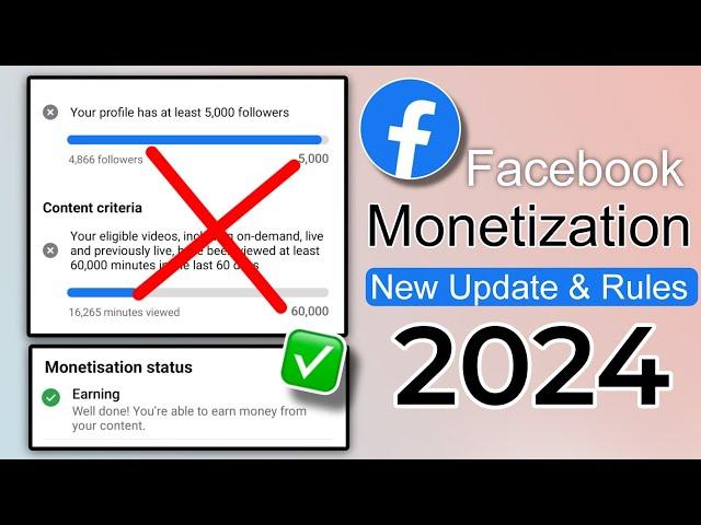 Facebook monetization new rules in Hindi 2024 || Facebook monetization update