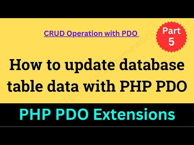 How to update database table data with PHP PDO || Update data into database in PHP PDO