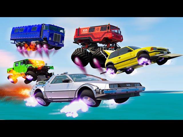 Flying Hover Car Fight - Beamng drive