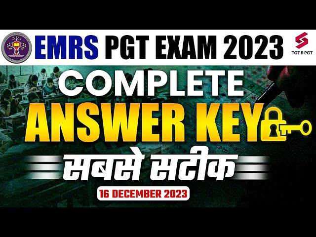 EMRS PGT 2023 Answer Key | EMRS General Paper Analysis 2023 | EMRS PGT Exam Analysis 2023