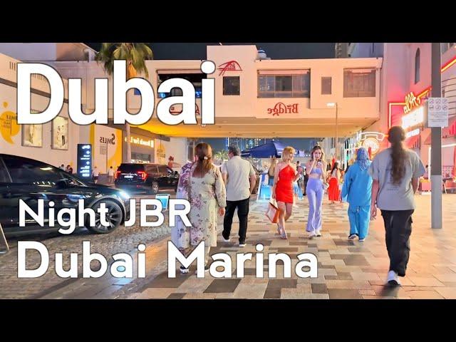 Dubai [4K] Night JBR, Dubai Marina Walking Tour 