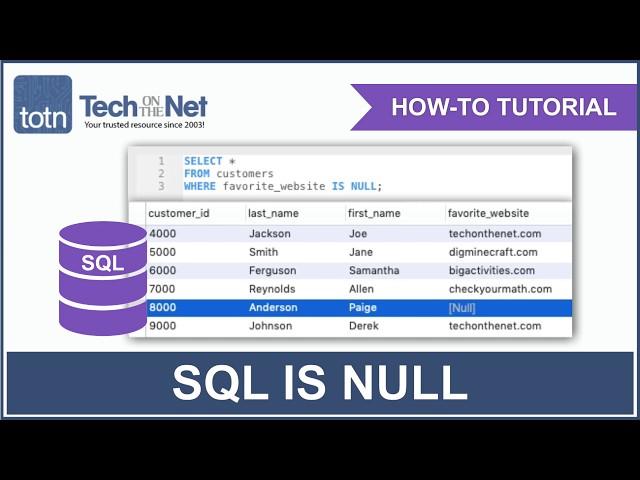 How to use the SQL IS NULL Condition