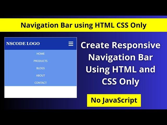 Create Responsive Navigation Bar Using HTML and CSS