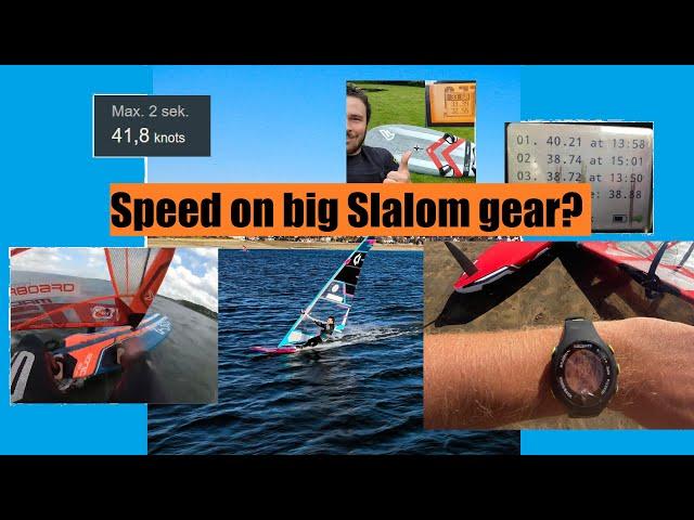 How fast is BIG slalom windsurf gear? 43 knots???