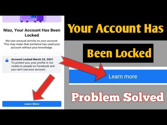 Your ACCOUNT Has Been Locked | Facebook Learn More Problem Solved | How To UNLOCK facebook account