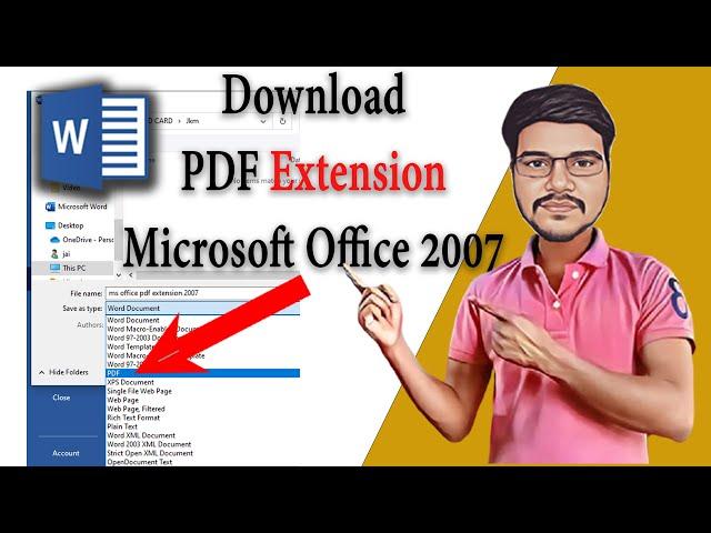 MS OFFICE PDF EXTENSION 2007 || PDF Extension for Word (step-by-step)