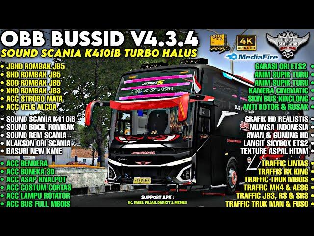 OBB BUSSID V4.3.4 SOUND SCANIA K410iB TURBO HALUS | BUS FULL ROMBAK | GRAFIK HD4K | Bussid v4.3.4