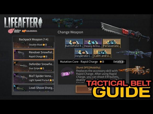 LIFEAFTER TACTICAL BELT WEAPON CUSTOMISATION GUIDE