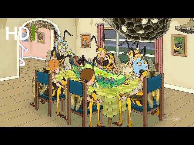 Wasp Sanchez family eating together Season 4 Episod1 (Rick and Morty Clips)