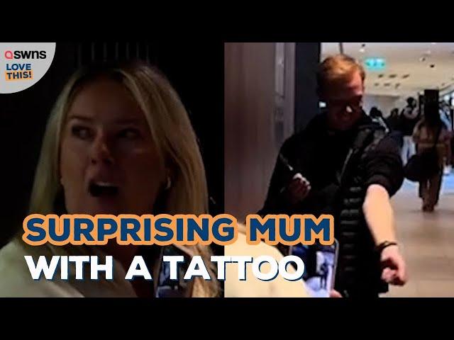 Son reveals tattoo to mum SECONDS before boarding plane to America  | LOVE THIS!