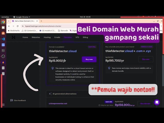 Cara Membeli Web Domain untuk Pemula | Hostinger Indonesia 2024 Tutorial Website