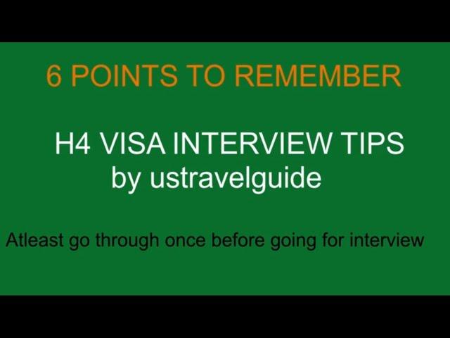 H4 VISA INTERVIEW TIPS | How to get H4 Visa easily