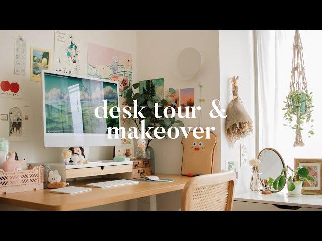 COZY DESK MAKEOVER  cute & functional desk setup