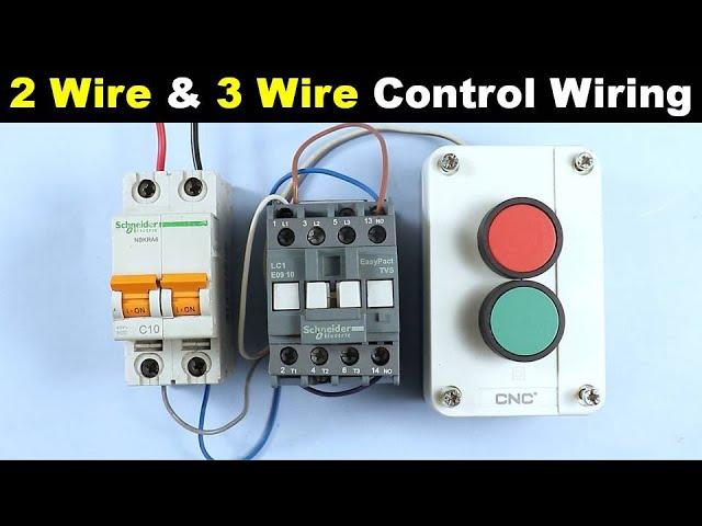 How to Turn ON And OFF Contactor by using Two Wire and Three Wire Control Method @TheElectricalGuy