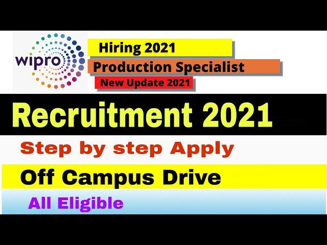 Wipro Off Campus Drive for 2021 | 2020 | 2019 Batch| off campus drive for 2021 batch