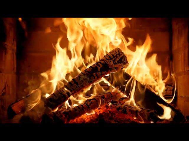 4k Videophone footage of a brightly burning brick fireplace free download