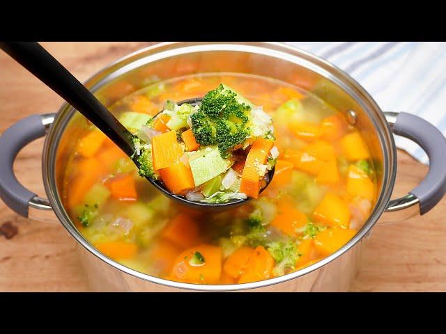 Thanks to this vegetable soup I lost 10 kg in a month! Light and tasty soup.