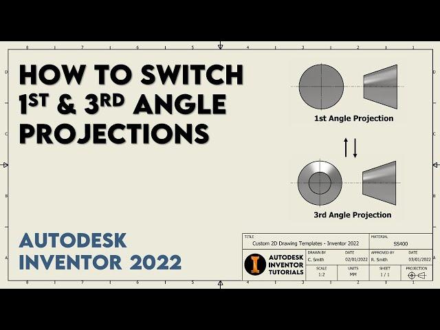 How to Switch between 1st and 3rd Angle Projections | Autodesk Inventor 2022