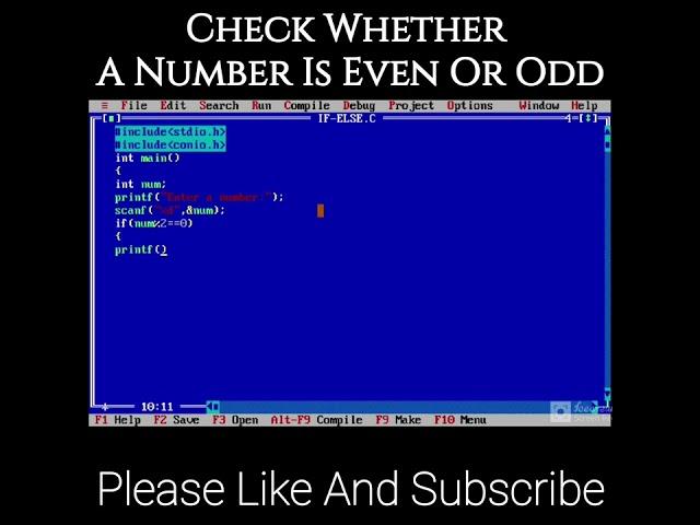 C Program To Check a Number Is Even or Odd || using if else statement || #shorts