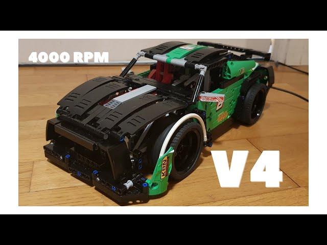 LEGO pneumatic V4 engine, + gearbox and auto-clutch