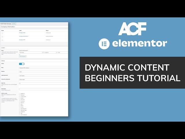 Advanced Custom Fields + Elementor Pro [Beginners Tutorial]