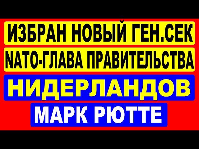 Избран новый Ген сек НАТО  - Глава правительства Нидерландов  Марк Рютте.