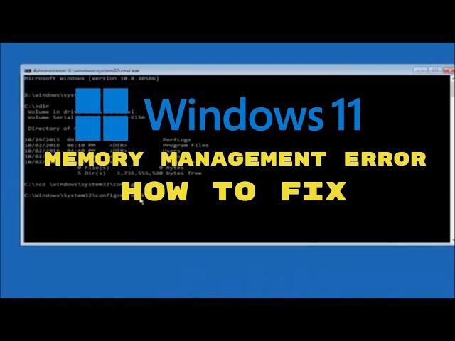 How to Fix Memory Management Error Windows 11 Blue/Black Screen Error [COMPLETE Tutorial]