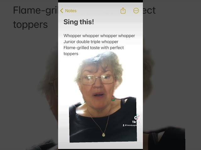 Grandma sings whopper!  #funny #singing