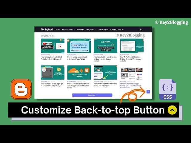 Customize Back to top button in Blogger | CSS tricks  | Blogger customization.