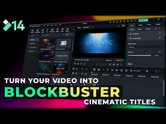 Cinematic Titles Tutorial | Wondershare Filmora 14 Guide