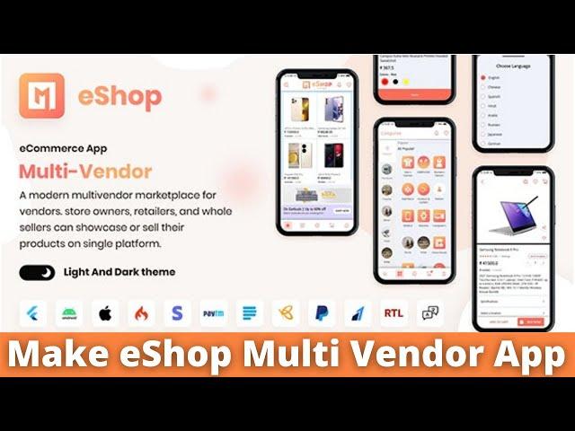 eShop Flutter Multi Vendor eCommerce Full App | eShop Multi Vendor Admin Panel install | Source code