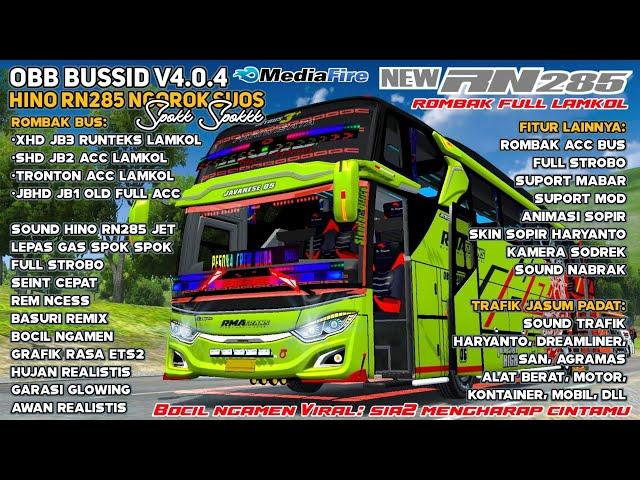 Obb V4.0.4 Hino RN285 Ngorok Suos Spok - Trafik Jasum - Full Rombak Acc | Bus Simulator Indonesia