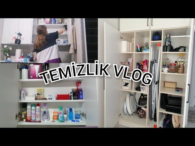 TEMİZLİK VLOG  | BANYOYU VE DOLAP İÇLERİNİ TEMİZLEDİM 