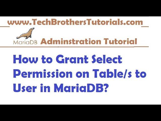 How to Grant Select Permission on Table/s  to User in MariaDB -MariaDB Admin Tutorial