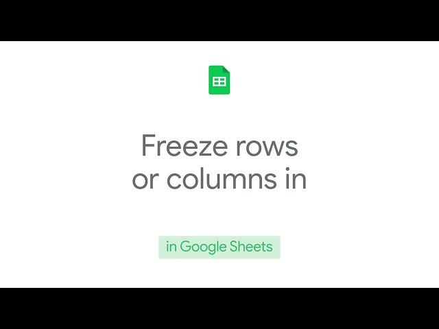 How to: Freeze Rows or Columns in Google Sheets