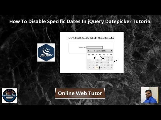 How To Disable Specific Dates In jQuery Datepicker Tutorial | Disable Dates in jQuery DatePicker