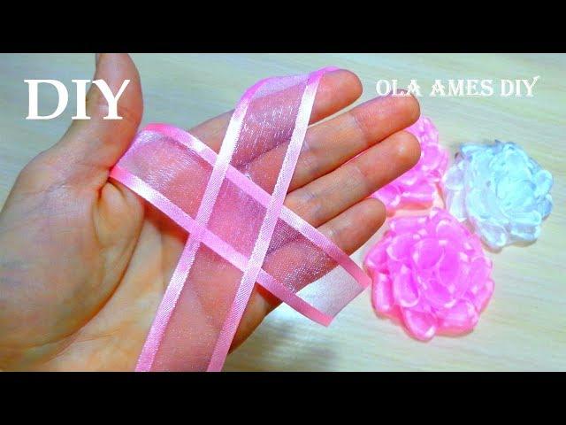 DIY Ribbon Roses| Цветы из органзы Канзаши| Easy Organza Flowers Making| Ribbon Tricks| Ola ameS DIY