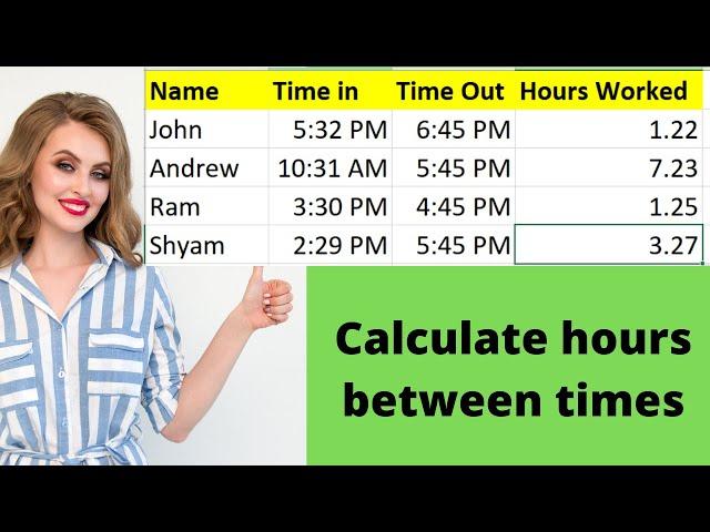 Calculate hours between two times