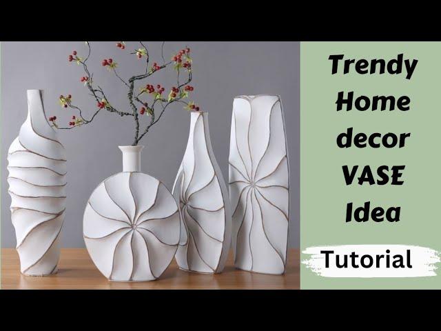 Home decor Vase/Modern Home decor/art and craft/CreativeCat/best out of waste/upcycling/clay craft