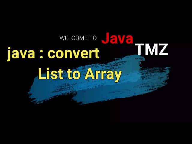 Convert list to array in Java