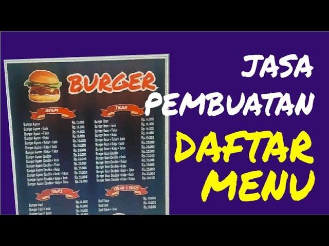 Jasa Pembuatan Daftar Menu untuk Cafe atau Restoran